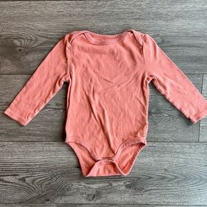 Cloud Island Toddler Girl Long Sleeve Onesie Bodysuit Salmon Pink 18 Months